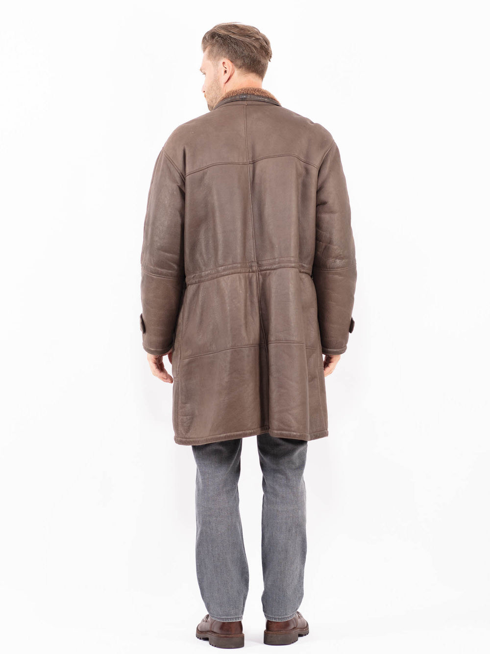 Vintage 70's Men Sheepskin Coat in BrownZ2033