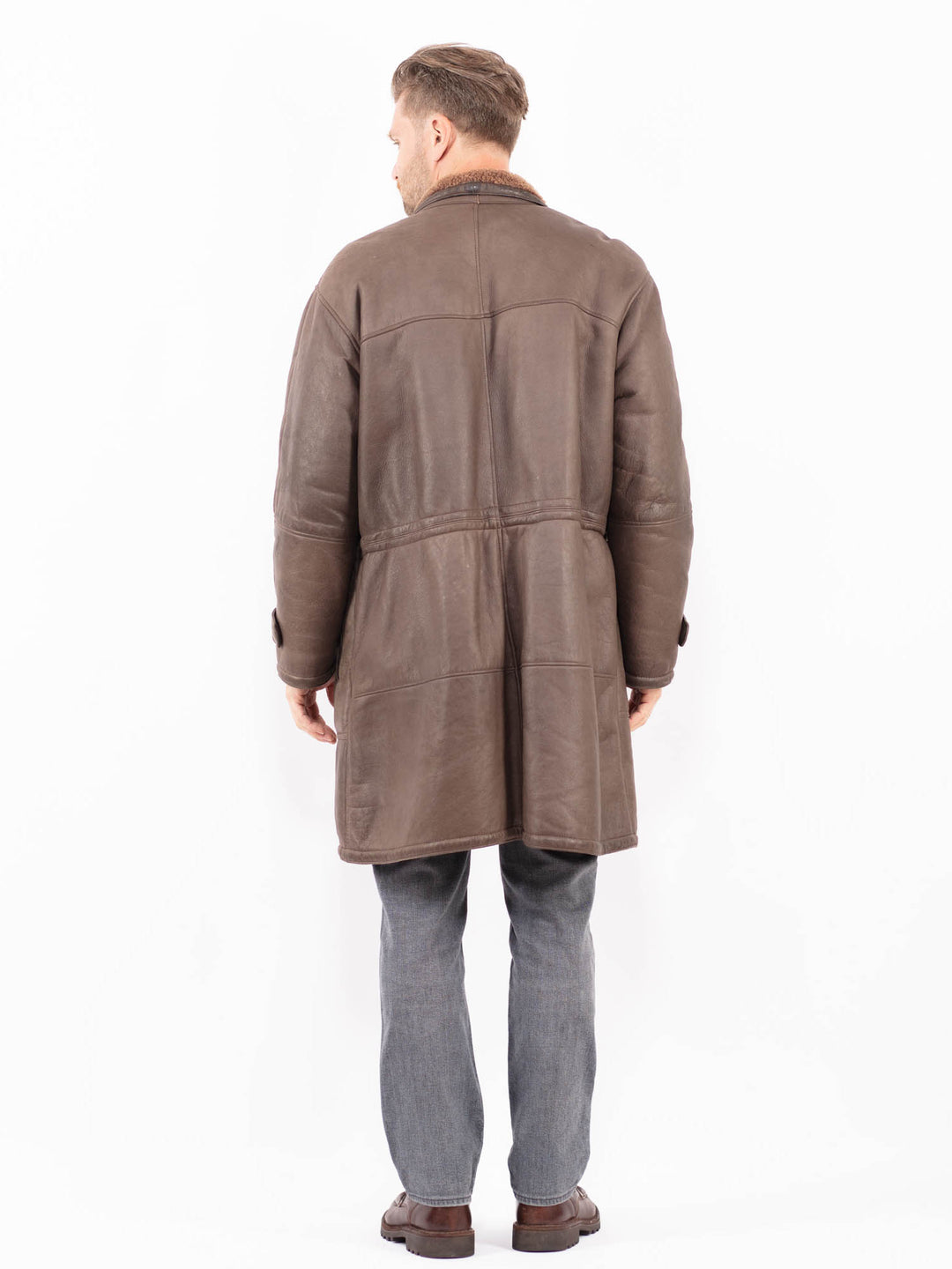 Vintage 70's Men Sheepskin Coat in BrownZ2033