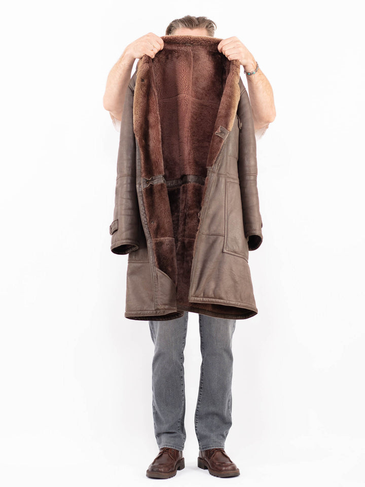 Vintage 70's Men Sheepskin Coat in BrownZ2033