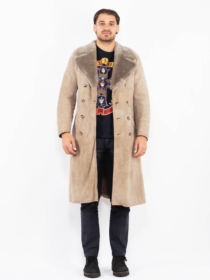 Vintage 70's Men Sheepskin Coat in BeigeZ2352