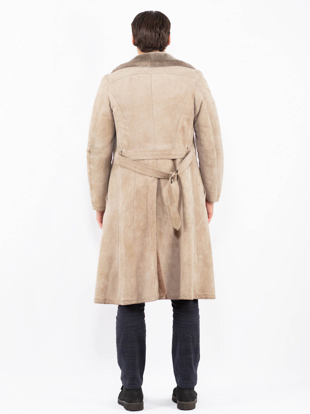 Vintage 70's Men Sheepskin Coat in BeigeZ2352