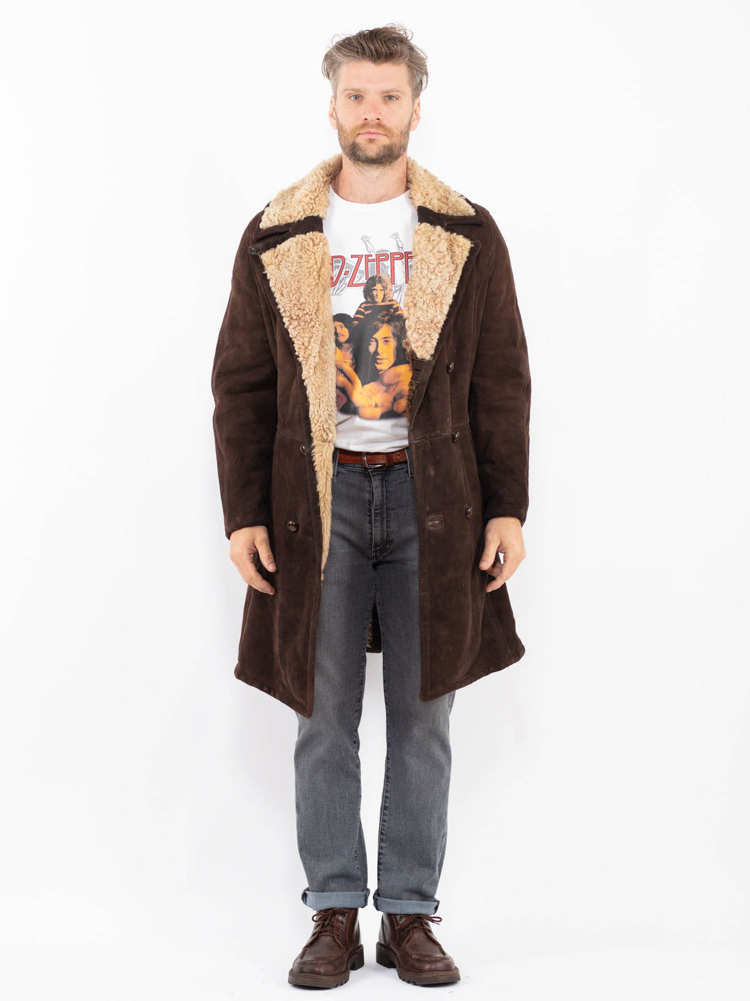 Vintage 70's Men Sheepskin in BrownZ2265