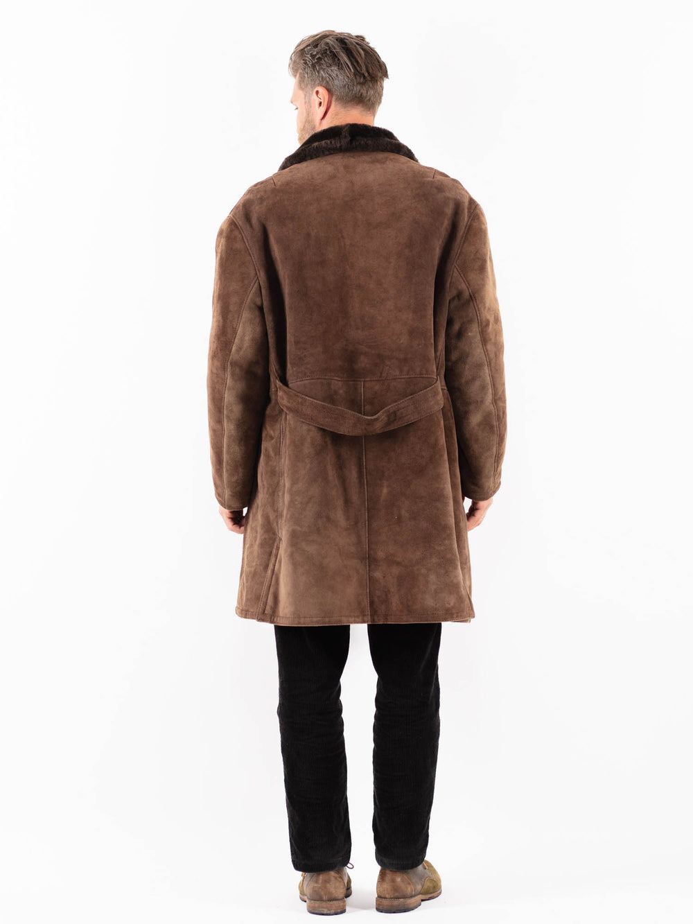 Vintage 70's Men Sheepskin Coat in BrownZ1819