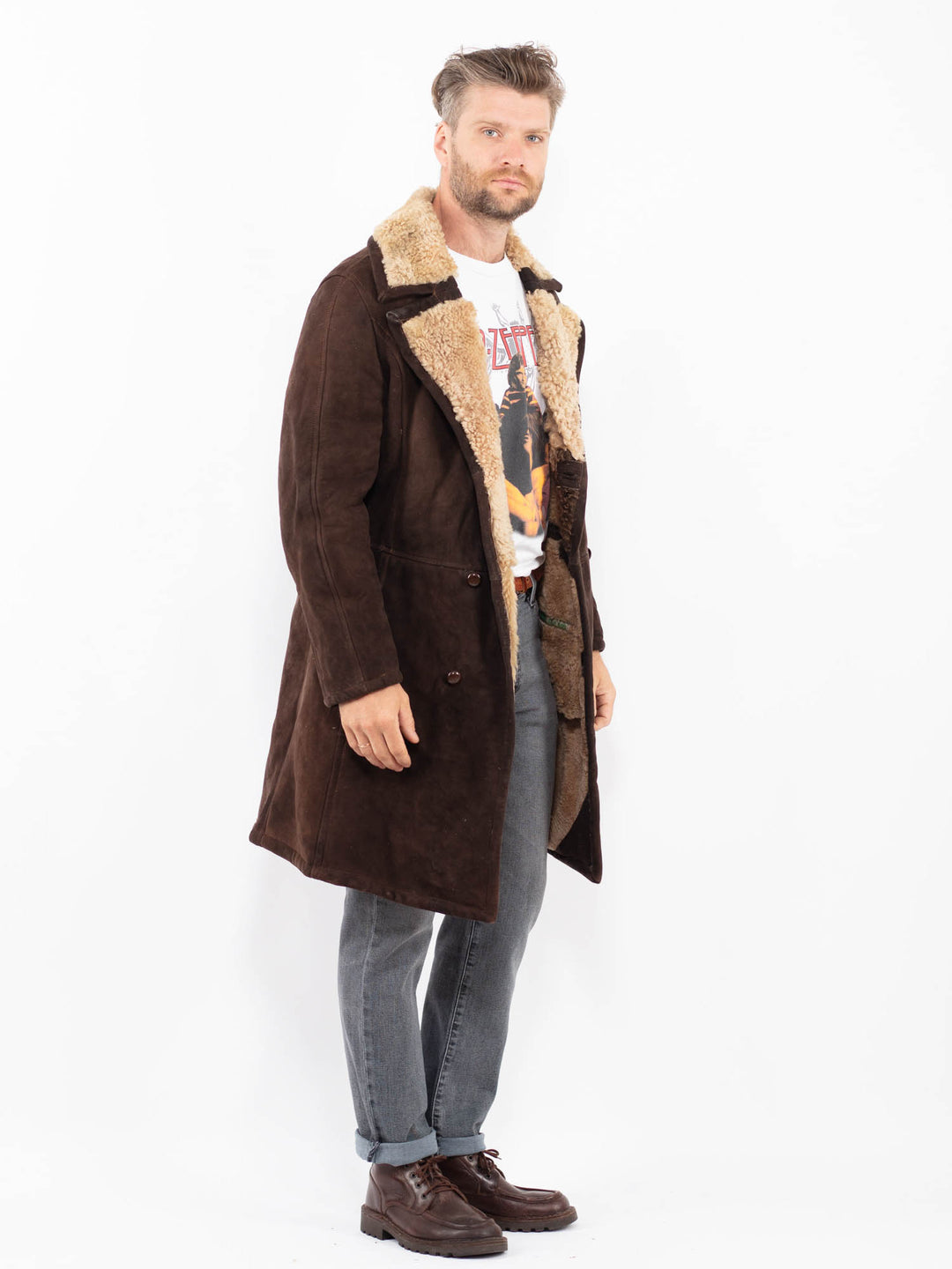 Vintage 70's Men Sheepskin in BrownZ2265
