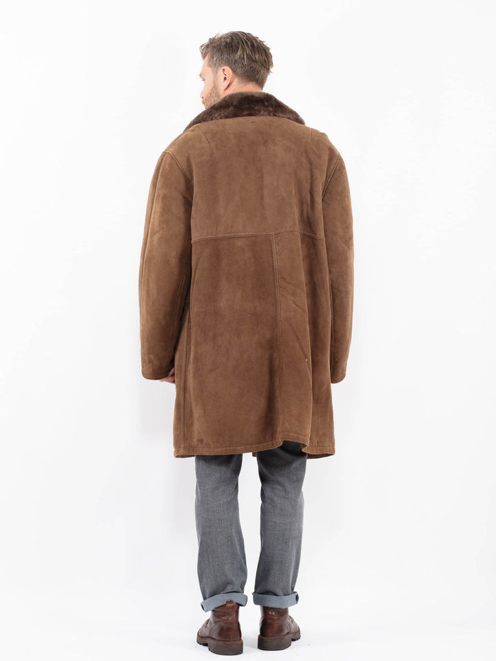 Vintage 70's Men Sheepskin Coat in BrownZ2271