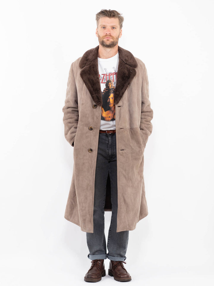 Vintage 70's Men Sheepskin Coat in BeigeZ2273