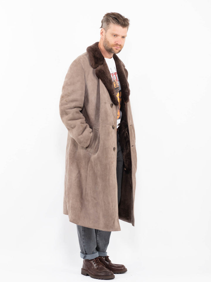 Vintage 70's Men Sheepskin Coat in BeigeZ2273