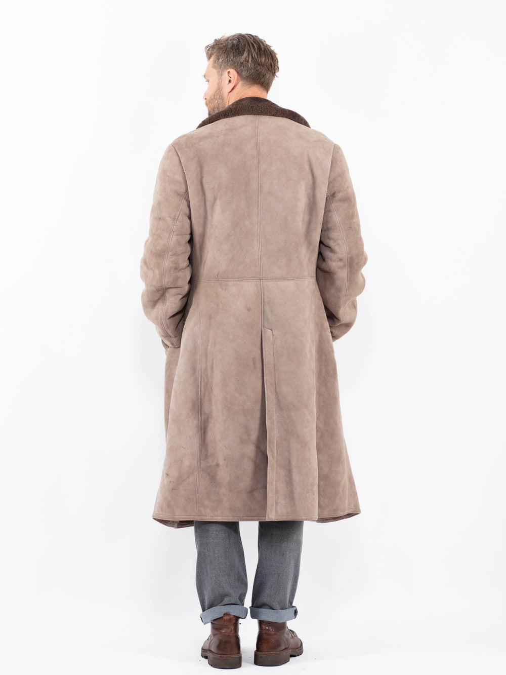 Vintage 70's Men Sheepskin Coat in BeigeZ2273