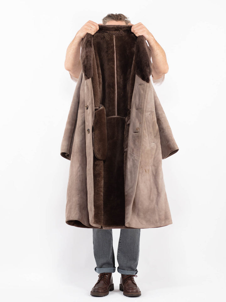 Vintage 70's Men Sheepskin Coat in BeigeZ2273