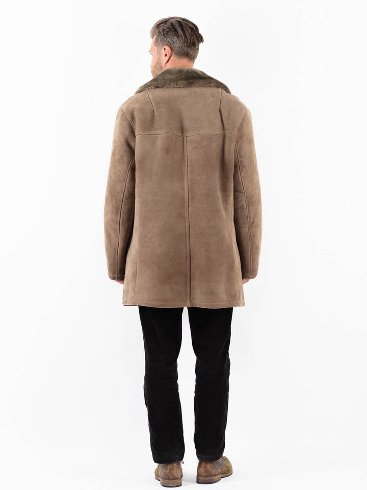 Vintage 70's Men Sheepskin Coat in BrownZ1827