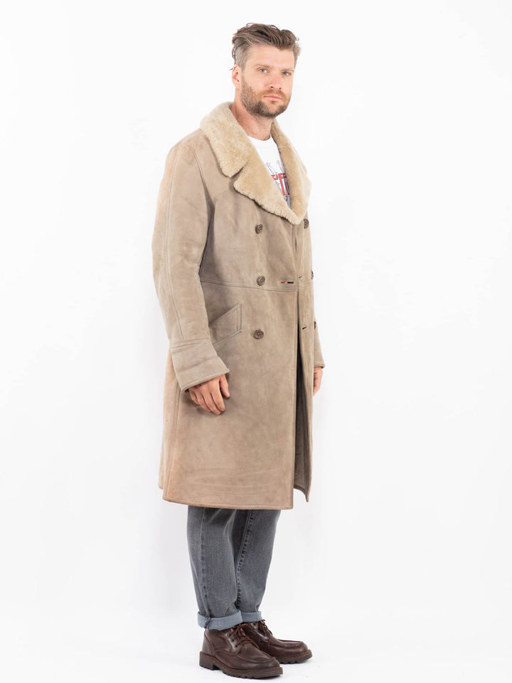 Vintage 70's Men Sheepskin Coat in BeigeZ2275