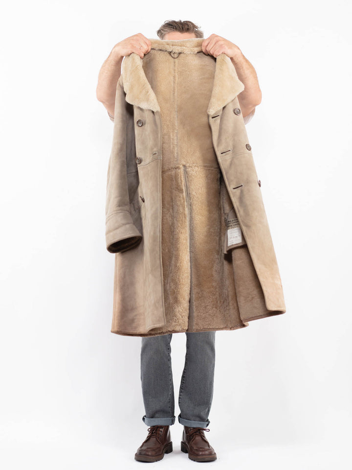 Vintage 70's Men Sheepskin Coat in BeigeZ2275