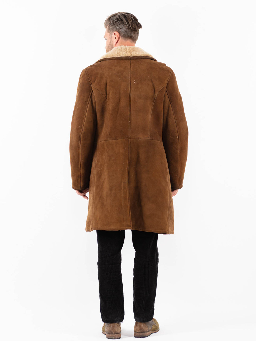 Vintage 70's Men Sheepskin Coat in BrownZ1830