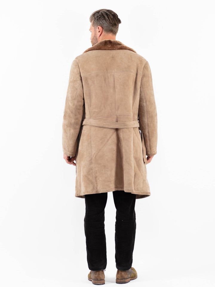 Vintage 70's Men Sheepskin Coat in BeigeZ1835