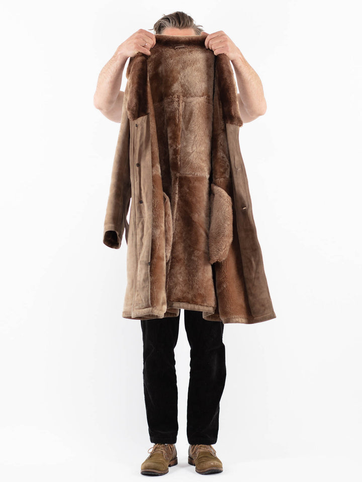 Vintage 70's Men Sheepskin Coat in BeigeZ1835