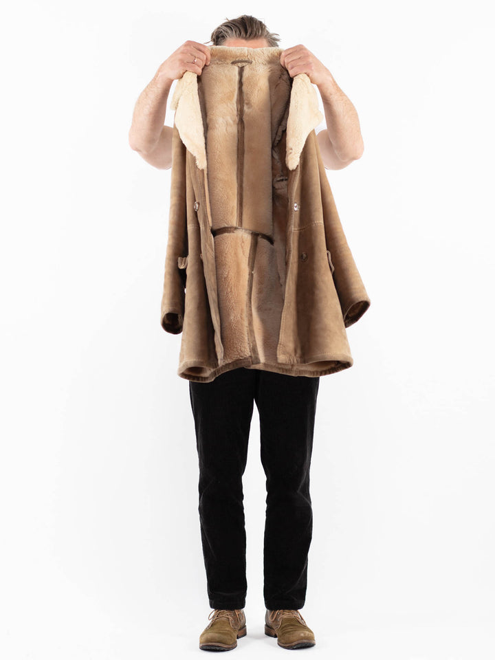 Vintage 70's Men Sheepskin Coat in BeigeZ1849