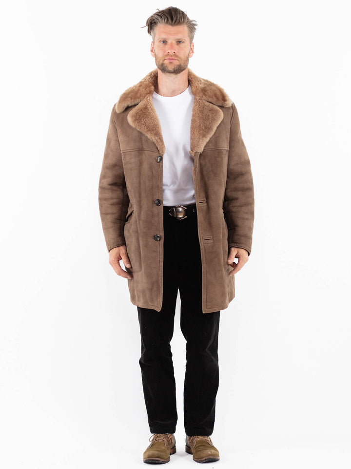 Vintage 70's Men Sheepskin Coat in BeigeZ1851