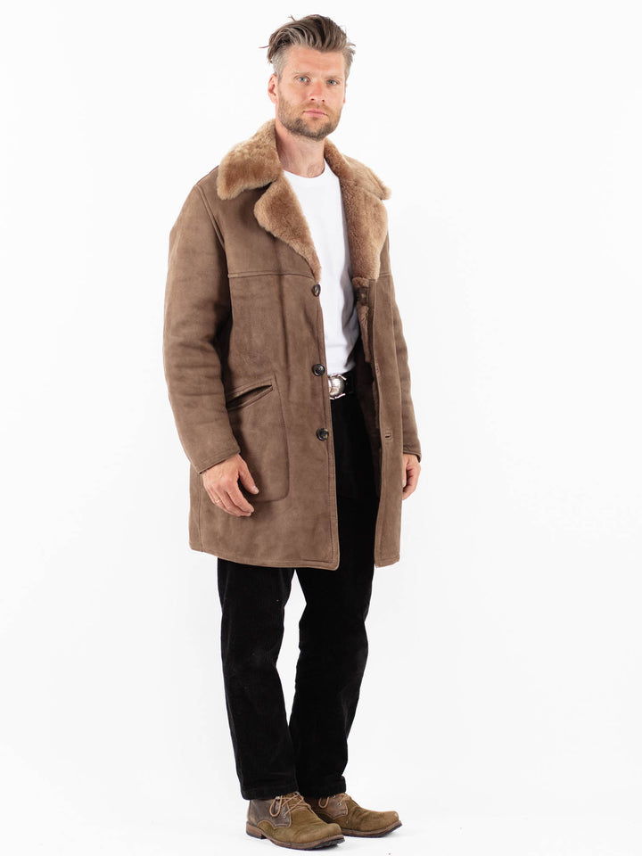 Vintage 70's Men Sheepskin Coat in BeigeZ1851