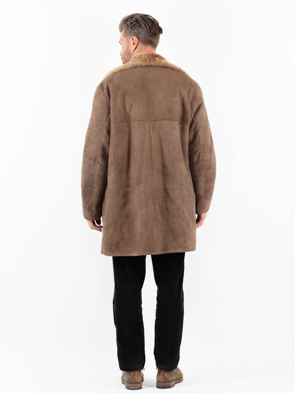Vintage 70's Men Sheepskin Coat in BeigeZ1851