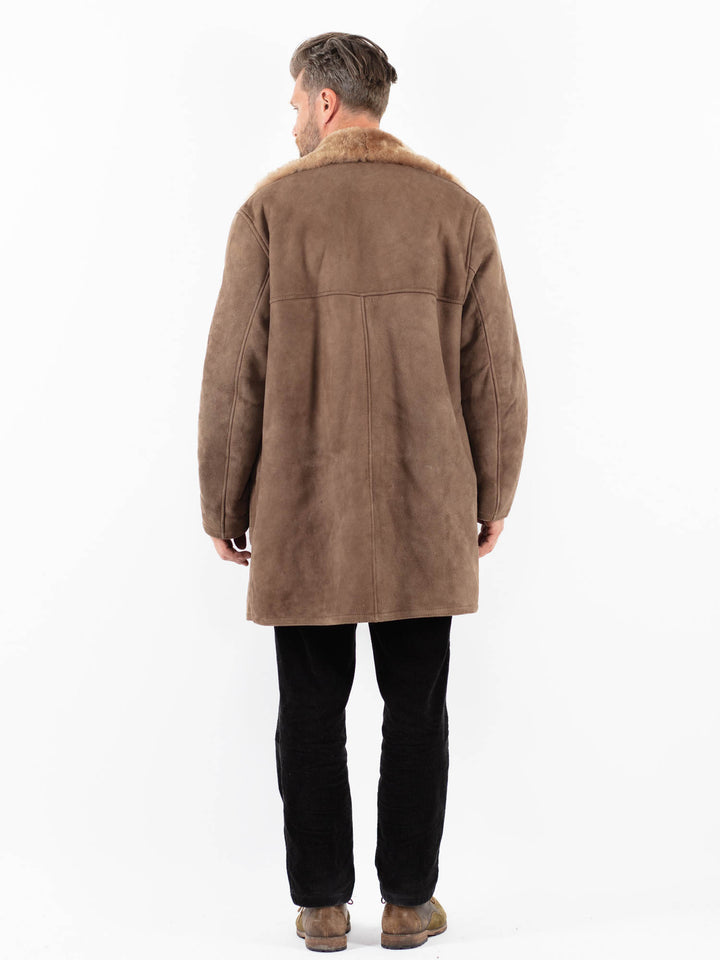 Vintage 70's Men Sheepskin Coat in BeigeZ1851
