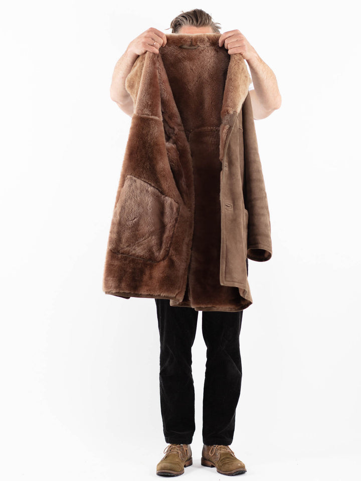 Vintage 70's Men Sheepskin Coat in BeigeZ1851