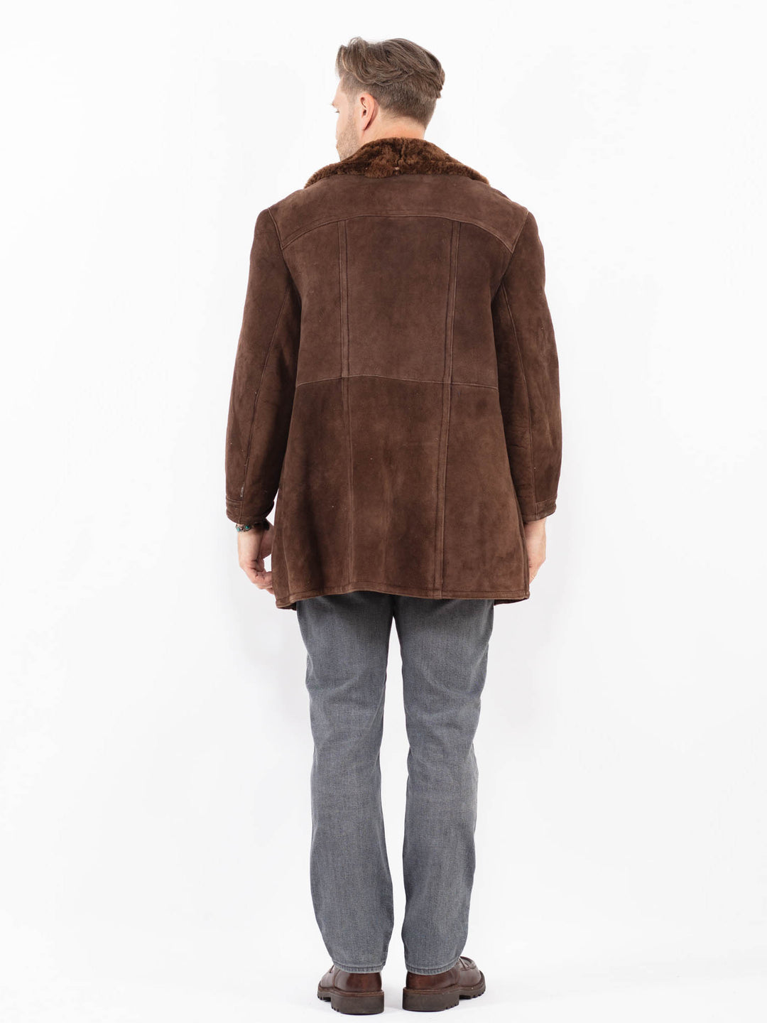 Vintage 70's Men Sheepskin Coat in BrownZ2078