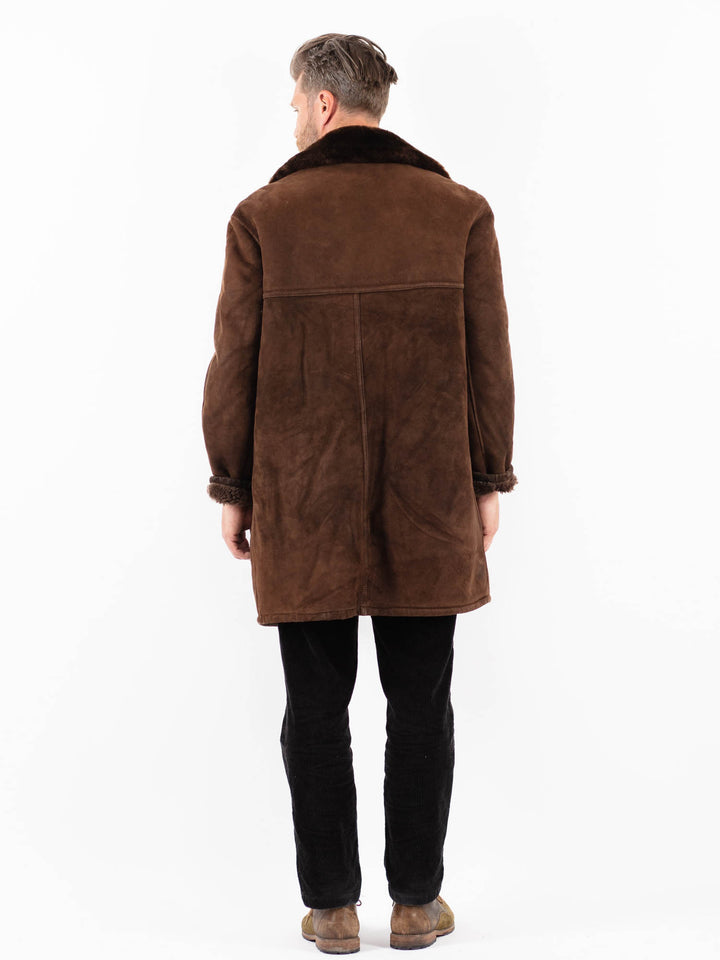Vintage 70's Men Sheepskin Coat in BrownZ1859