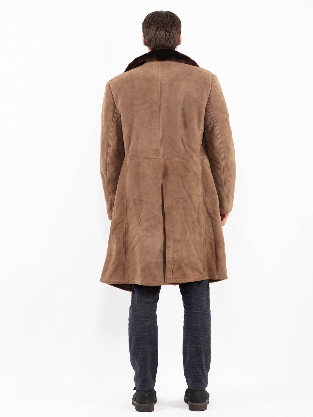 Vintage 70's Men Sheepskin Coat in BrownZ2401