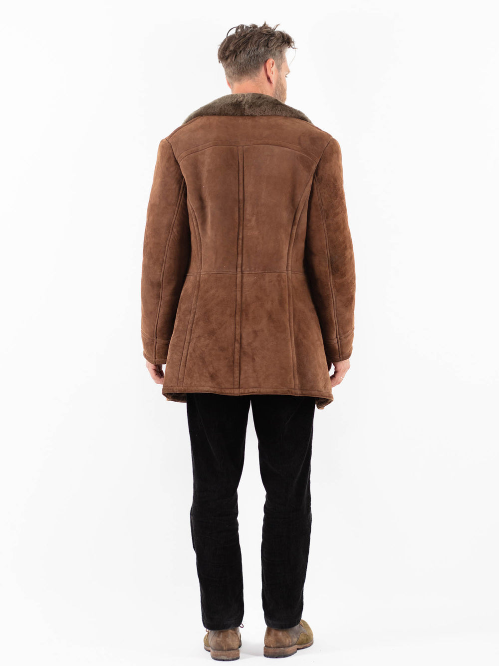 Vintage 70's Men Sheepskin Coat in BrownZ1864