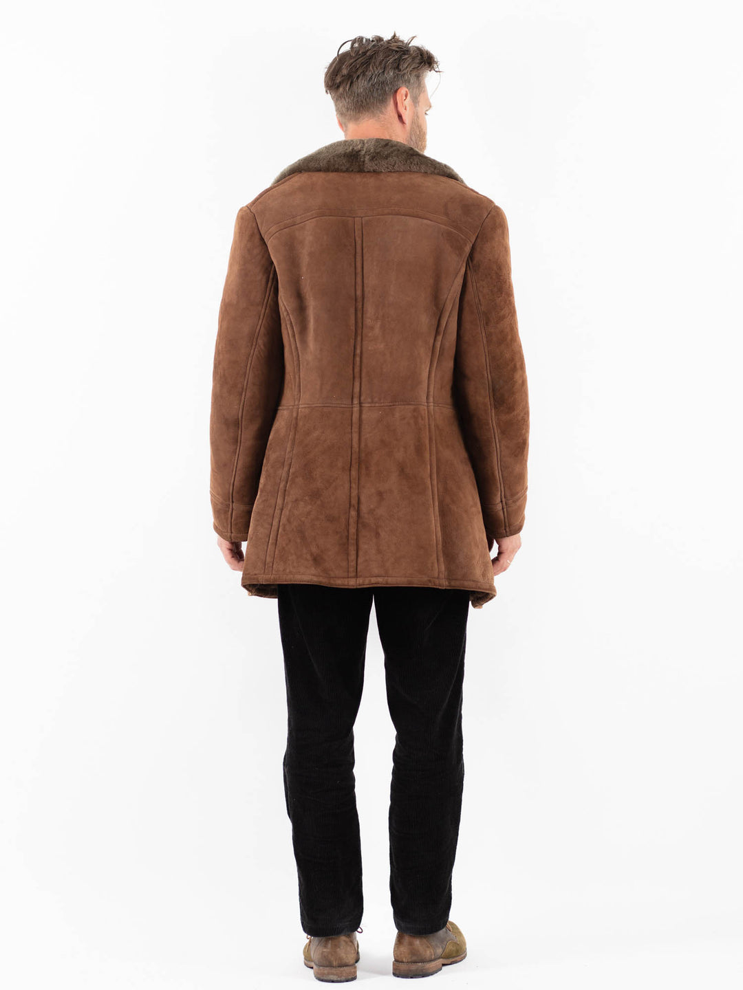 Vintage 70's Men Sheepskin Coat in BrownZ1864