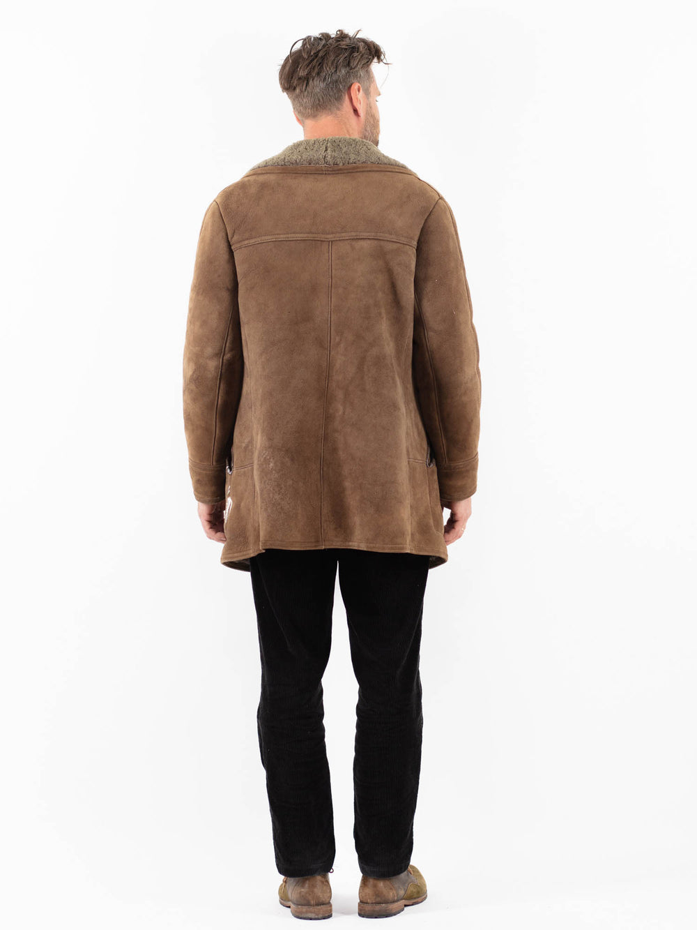 Vintage 70's Men Sheepskin Coat in BrownZ1865