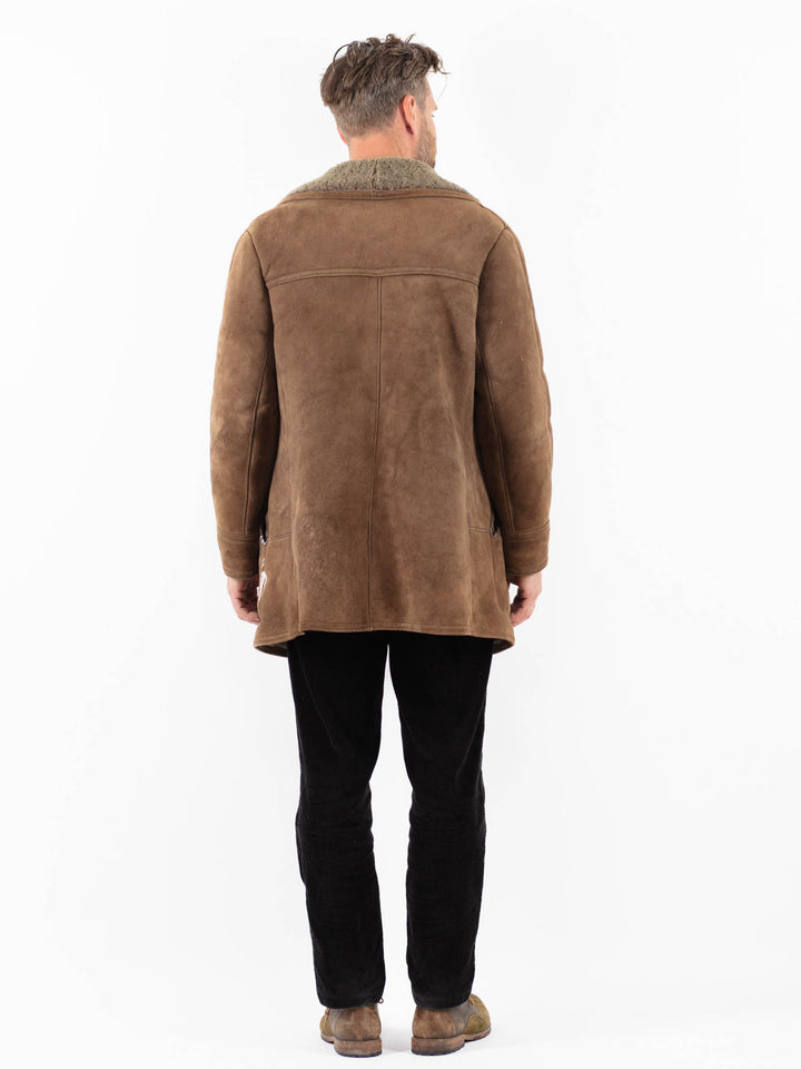 Vintage 70's Men Sheepskin Coat in BrownZ1865