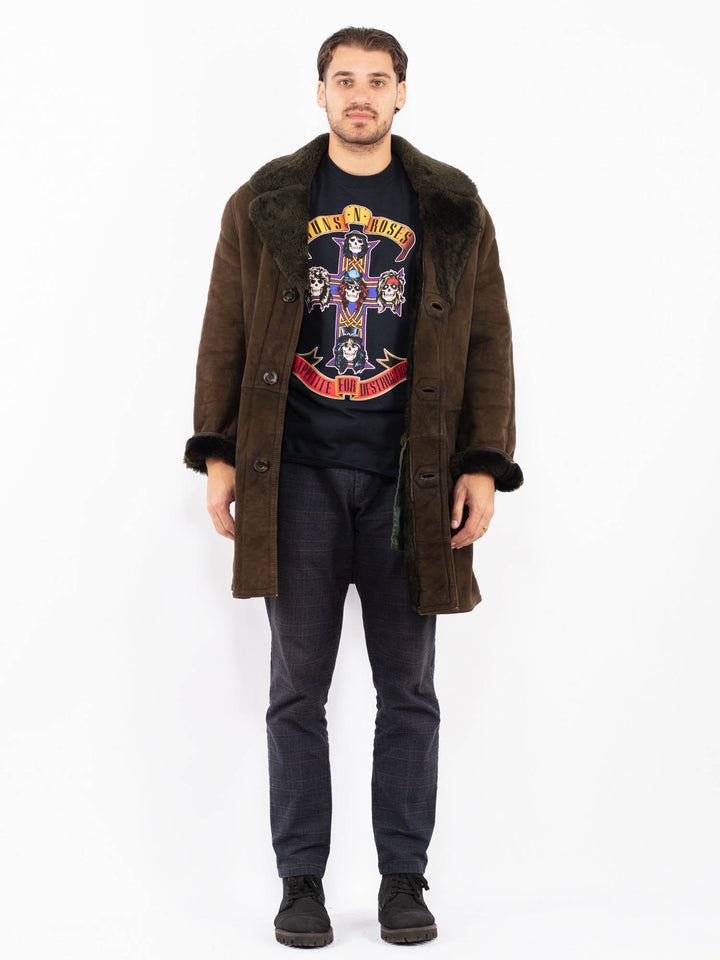 Vintage 70's Men Sheepskin Coat in GreenZ2405