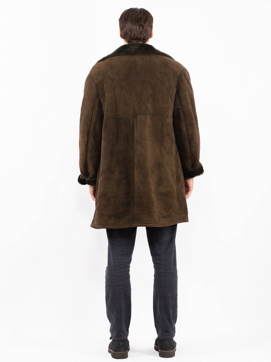 Vintage 70's Men Sheepskin Coat in GreenZ2405