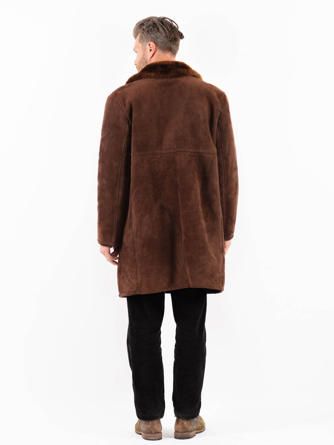 Vintage 70's Men Sheepskin Coat in BrownZ1867