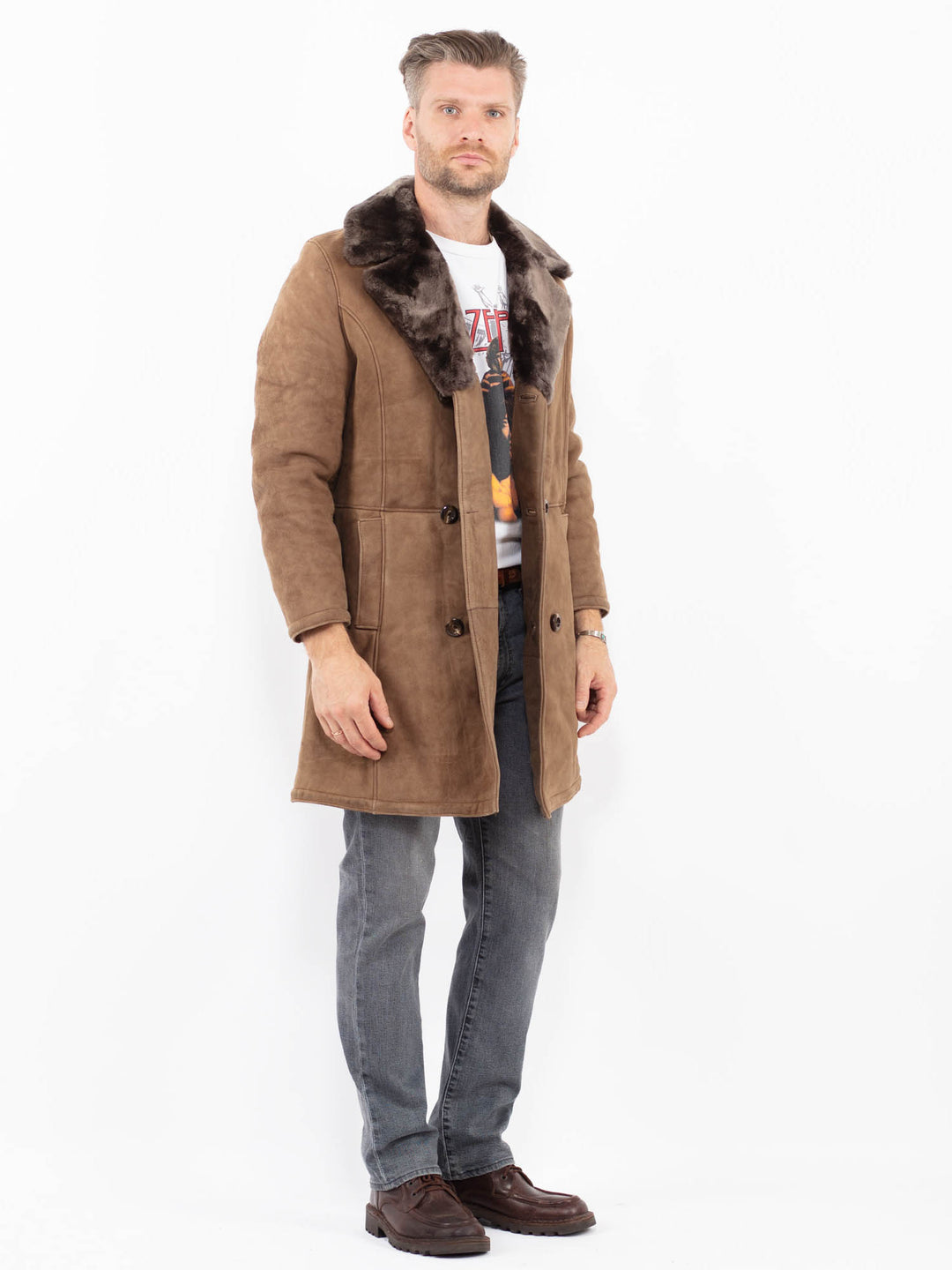 Vintage 70's Men Sheepskin in BeigeZ2092