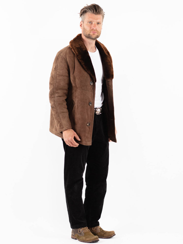 Vintage 70's Men Sheepskin Coat in BrownZ1871