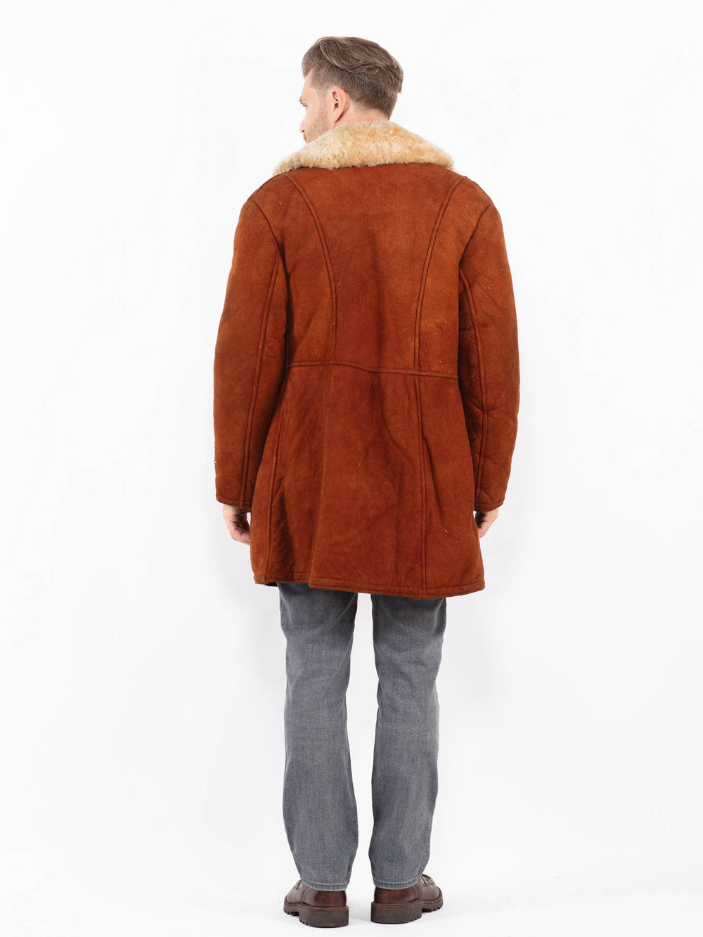 Vintage 70's Men Sheepskin Coat in BrownZ2094