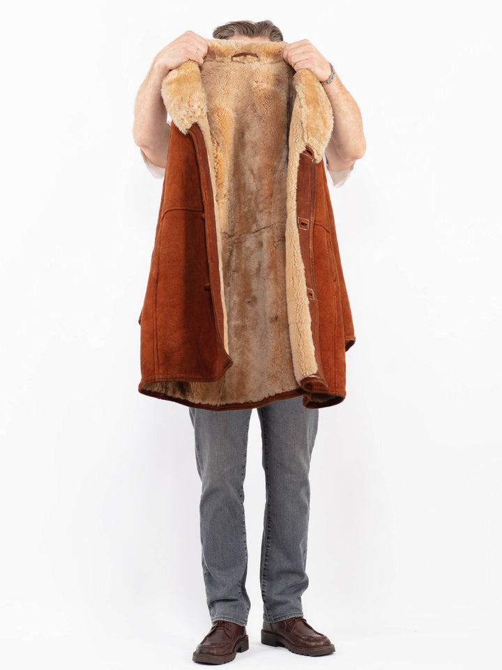 Vintage 70's Men Sheepskin Coat in BrownZ2094