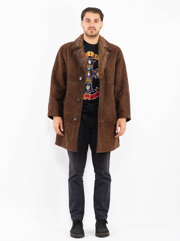 Vintage 70's Men Sheepskin Coat in BrownZ2413