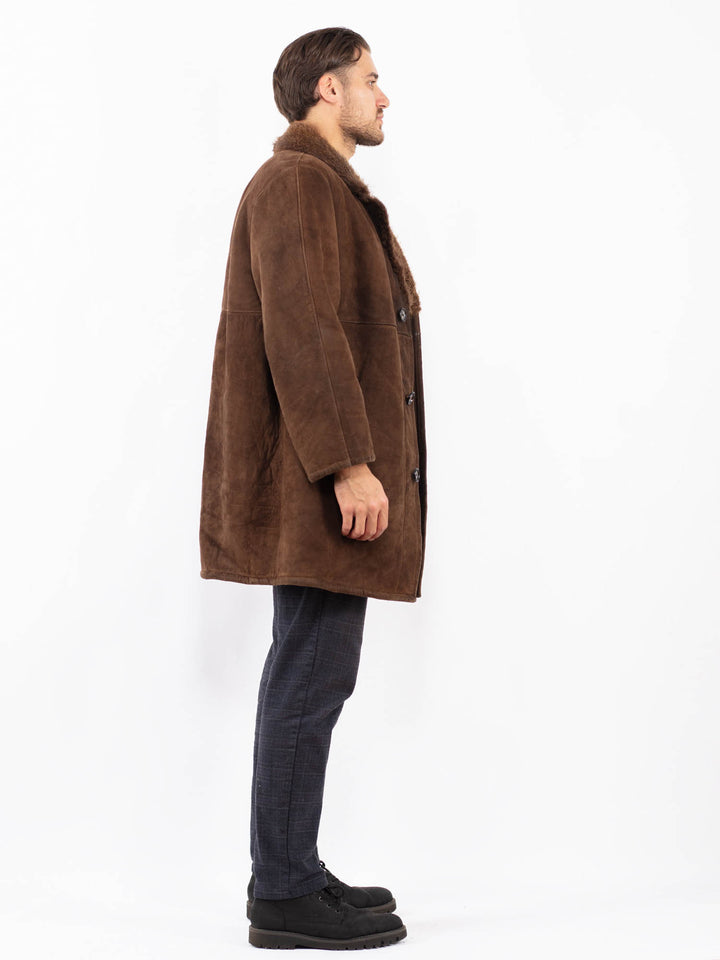 Vintage 70's Men Sheepskin Coat in BrownZ2413