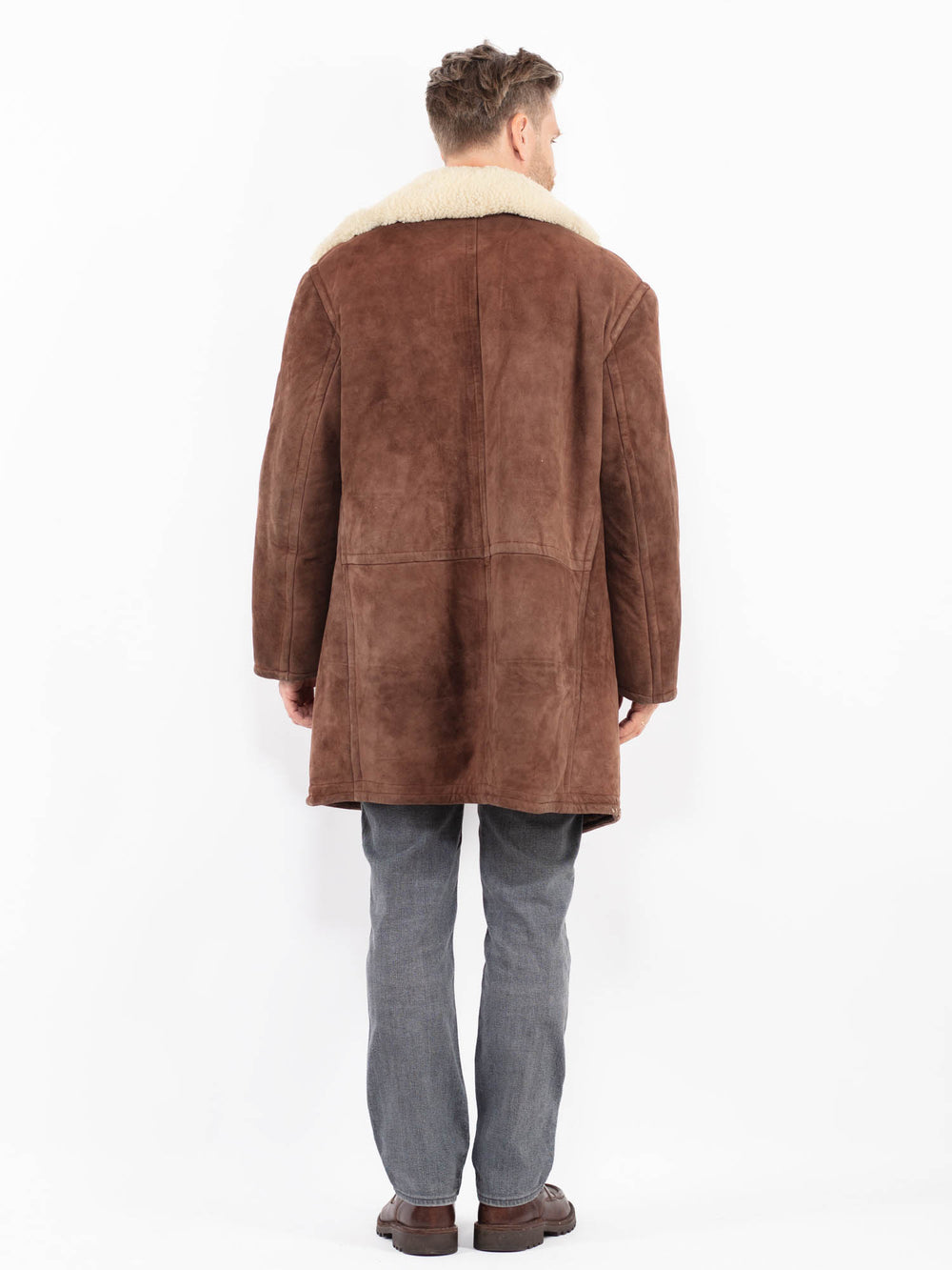 Vintage 70's Men Sheepskin Coat in BrownZ2097