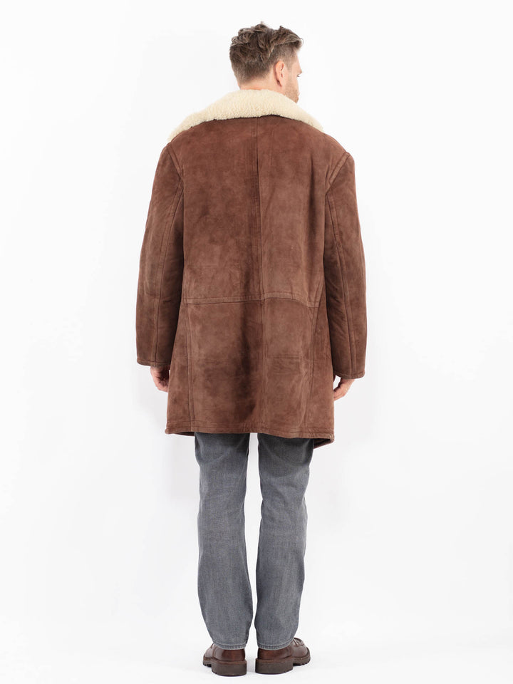 Vintage 70's Men Sheepskin Coat in BrownZ2097