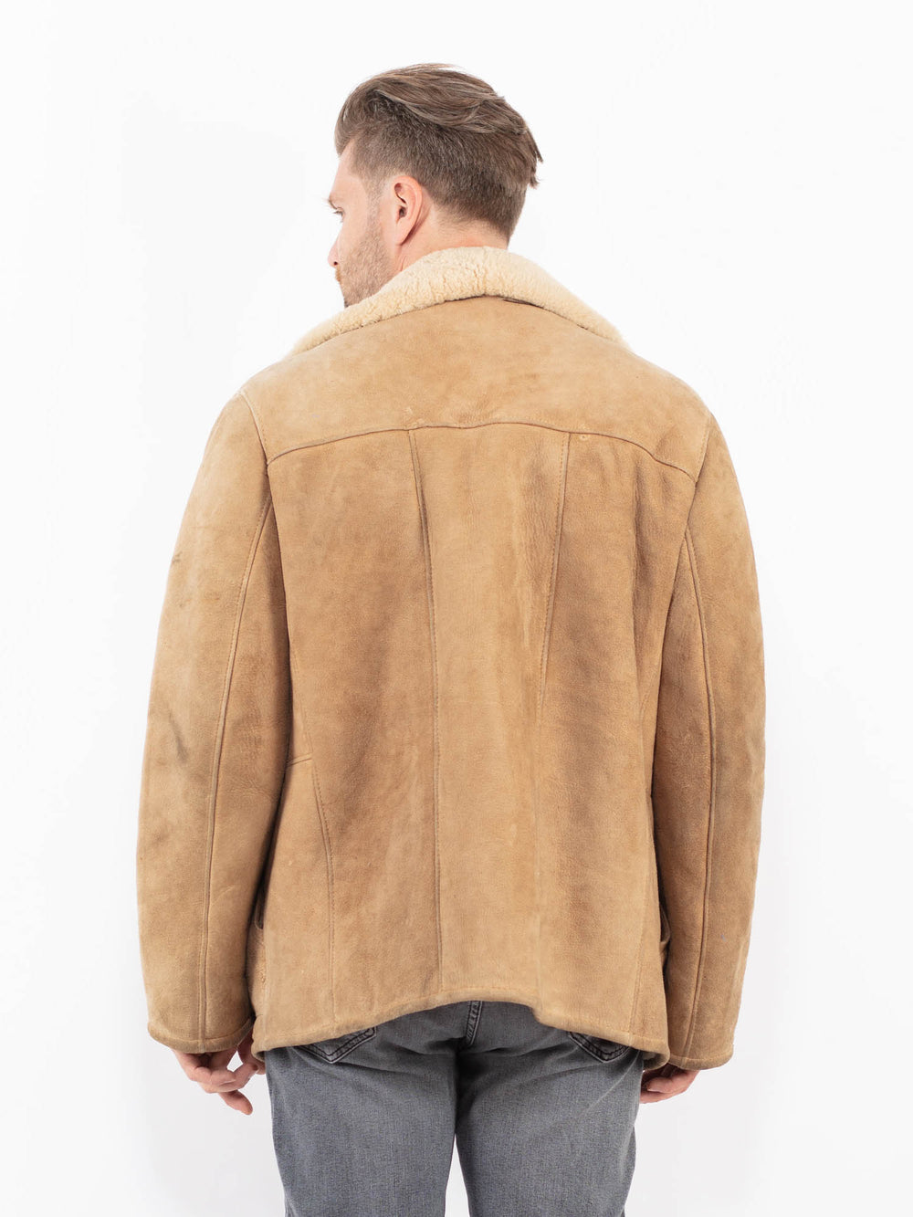 Vintage 70's Men Sheepskin Coat in BeigeZ2098