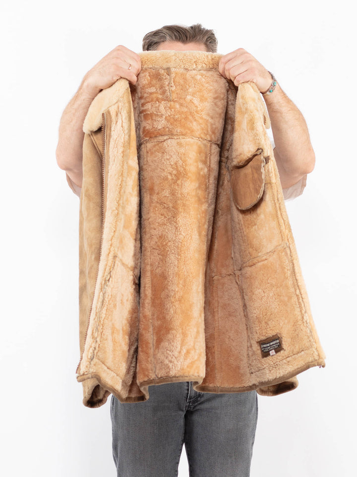 Vintage 70's Men Sheepskin Coat in BeigeZ2098