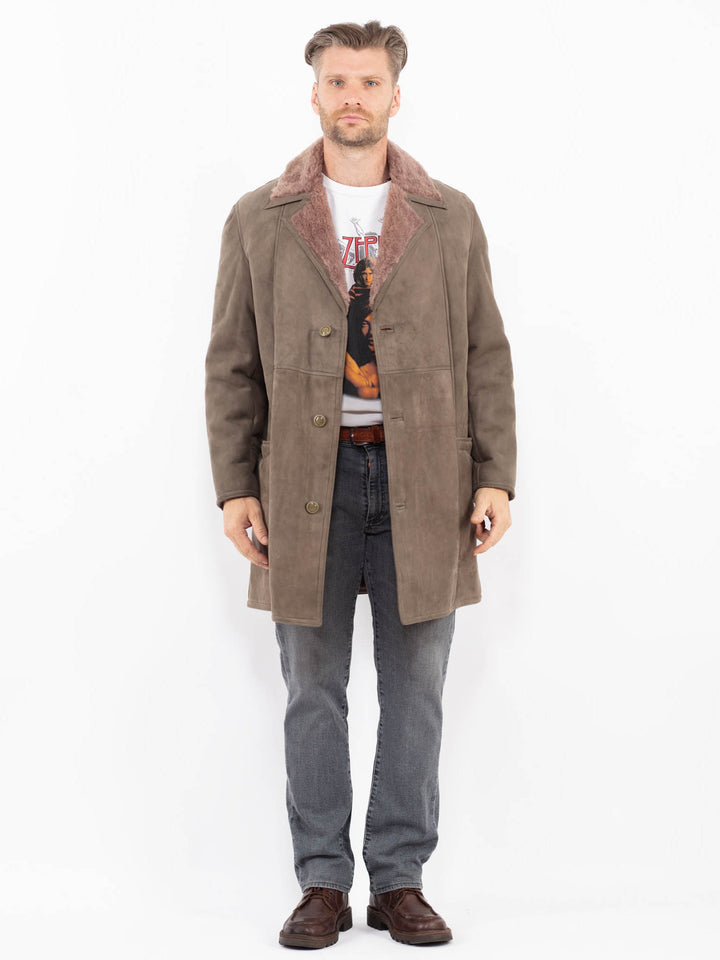 Vintage 70's Men Sheepskin Coat in BeigeZ2103
