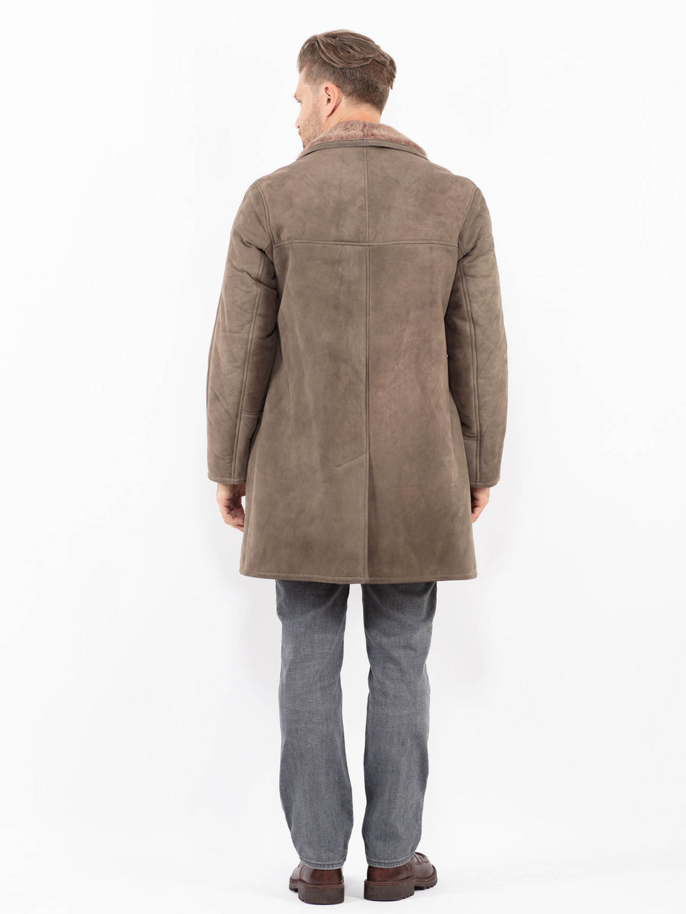Vintage 70's Men Sheepskin Coat in BeigeZ2103