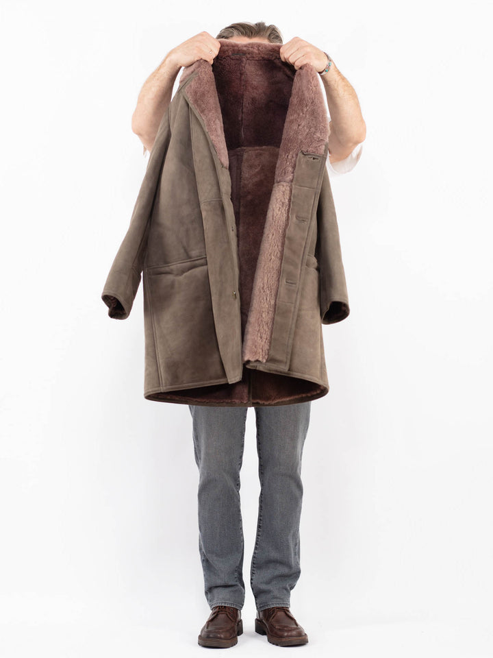 Vintage 70's Men Sheepskin Coat in BeigeZ2103