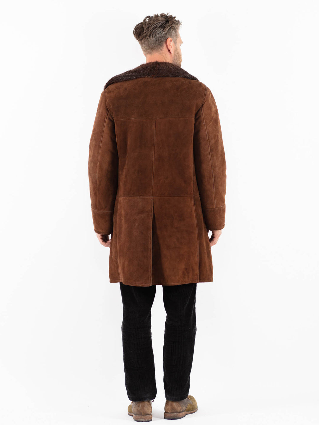 Vintage 70's Men Sheepskin Coat in BrownZ1882