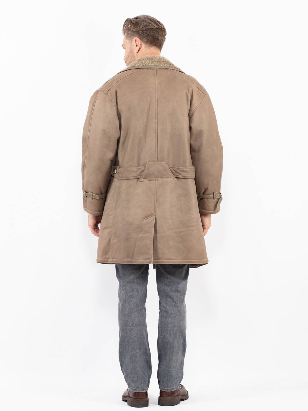 Vintage 70's Men Sheepskin Coat in BeigeZ2107